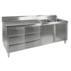 Modular Systems DSC-2400R-H Kitchen Tidy Cabinet with Double Right Sinks
