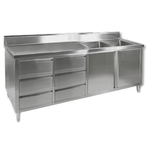 Modular Systems DSC-2400R-H Kitchen Tidy Cabinet with Double Right Sinks