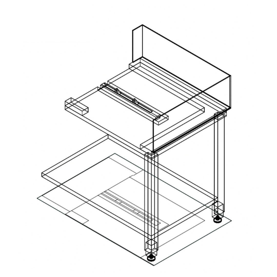 Fagor Stainless Steel Corner Bench W/ Introduction Of Baskets By The Right Side E-90D