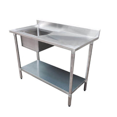F.H.E 304 Grade Stainless Steel Economic Range Single Sink Bench - Centre Sink