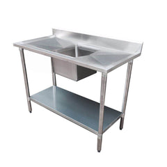 F.H.E 304 Grade Stainless Steel Economic Range Single Sink Bench - Centre Sink
