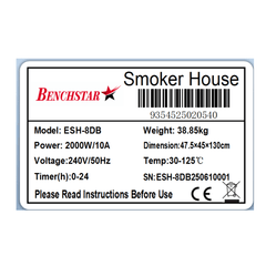 Benchstar Smoker/Dehydrator Combination Unit - ESH-8DB