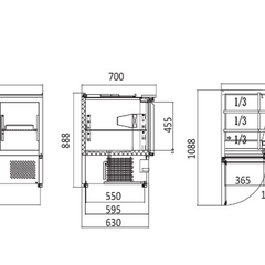 Atosa Three Doors Sliding Lid Saladette ESL3850