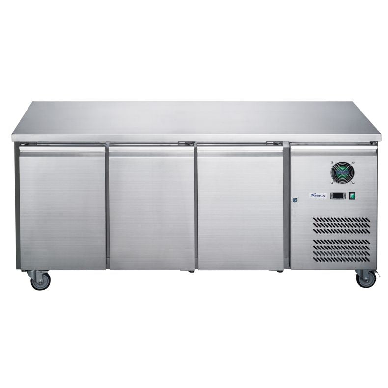 FED-X S/S Three Door Bench Freezer XUB6F18S3V