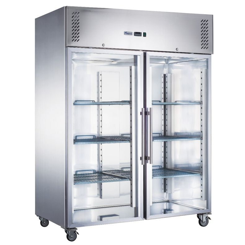 FED-X S/S Two Full Glass Door Upright Fridge XURC1200G2V
