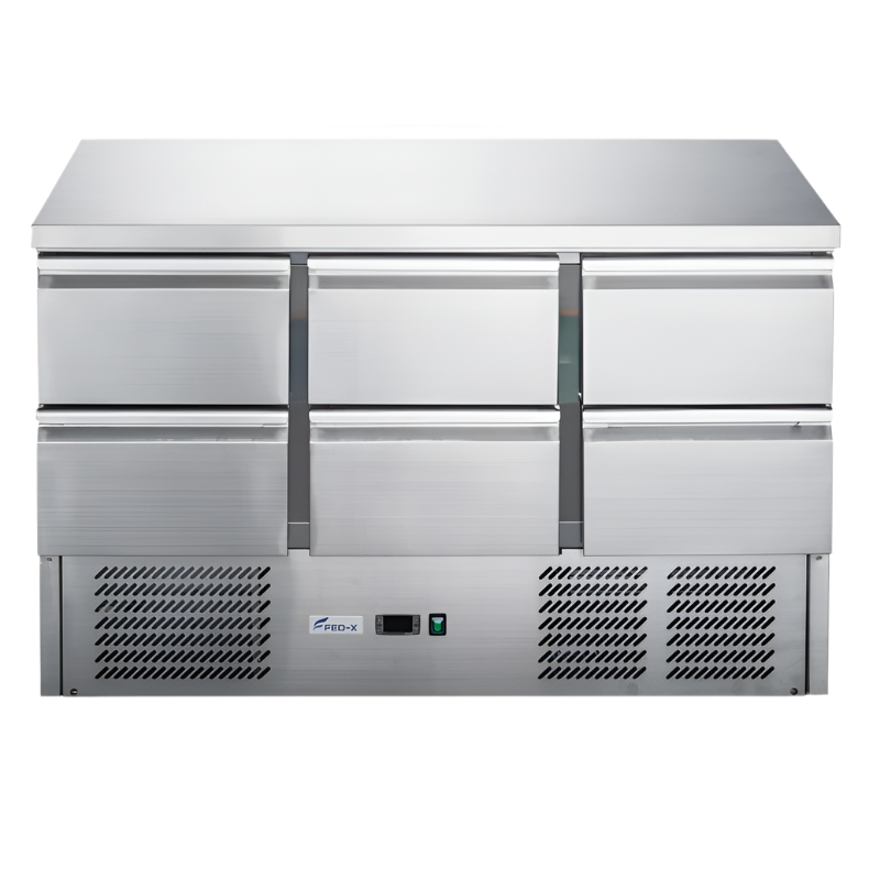 FED-X Six Drawer Compact Workbench Fridge XGNS1300-6D