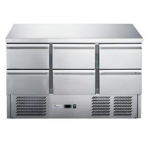FED-X Six Drawer Compact Workbench Fridge XGNS1300-6D