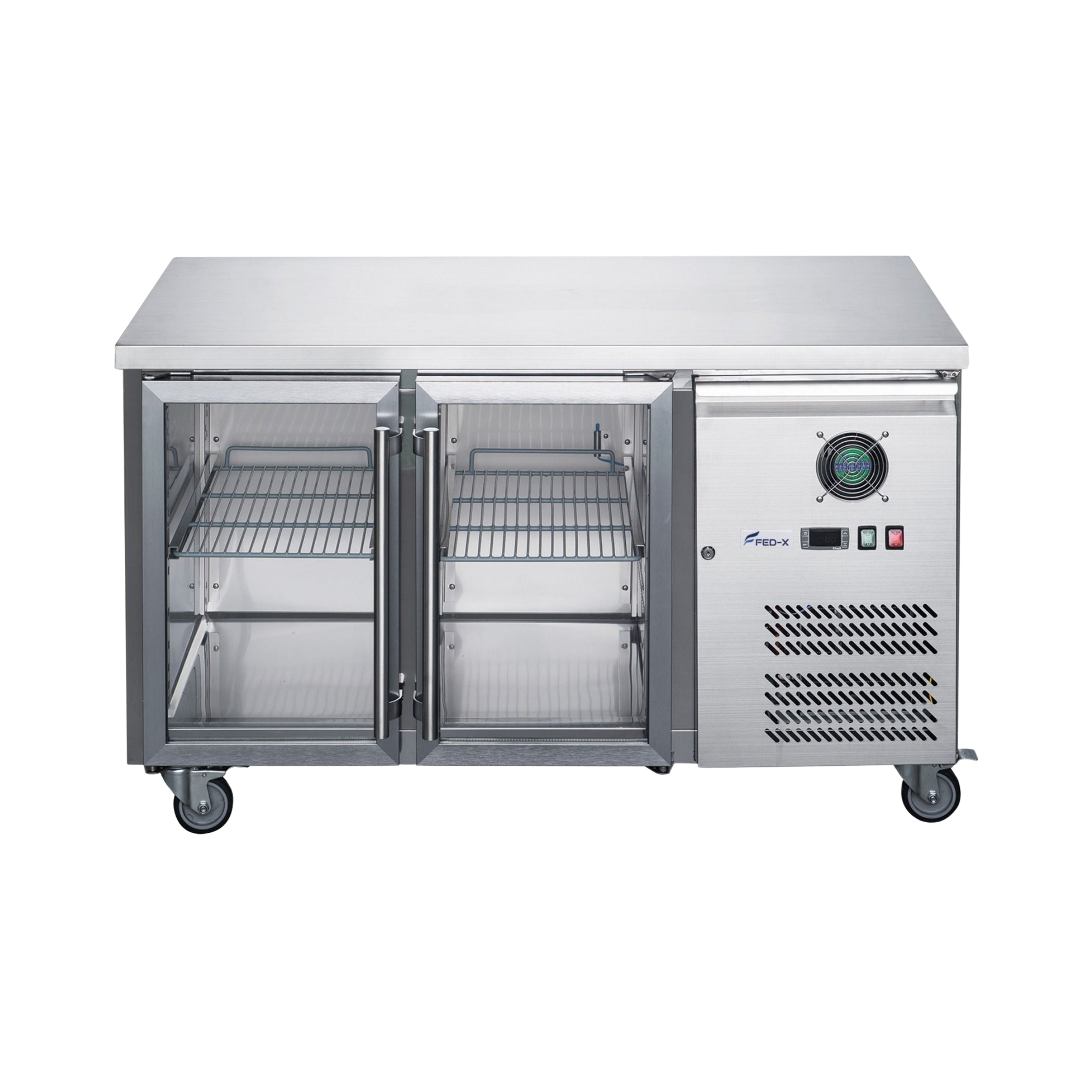 FED-X Two Glass Door Bench Fridge XUB6C13G2V