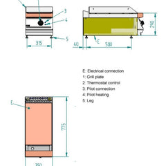 Fagor 700 Series Lpg Chrome 1 Zone Fry Top With Thermostatic Control FTG-C7-05LLPG