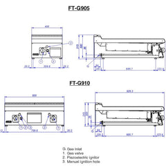 Fagor 900 Series Natural Gas Chrome 1 Zone Fry Top FTG-C9-05L