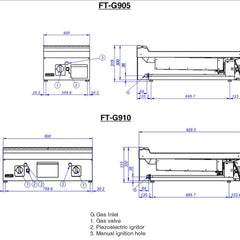 Fagor 900 Series Natural Gas Chrome 2 Zone Fry Top FTG-C9-10L