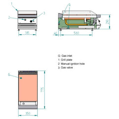 Fagor 700 Series Natural Gas Mild Steel 1 Zone Fry Top FTG7-05L