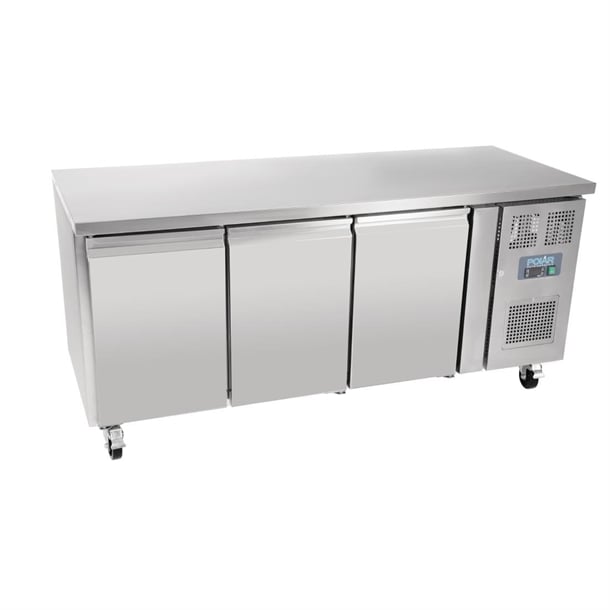 Polar U-Series 3 Door Counter Fridge 417Ltr UA048-A
