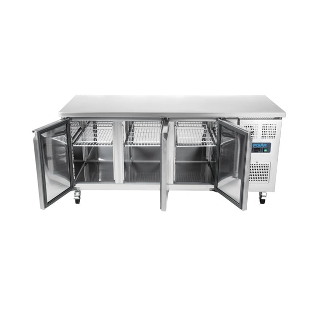 Polar U-Series 3 Door Counter Fridge 417Ltr UA048-A