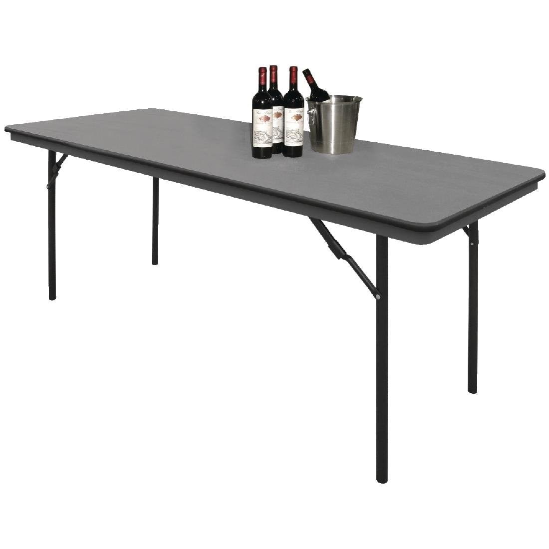 Bolero ABS Folding Banquet Rectangular Table 6ft Grey