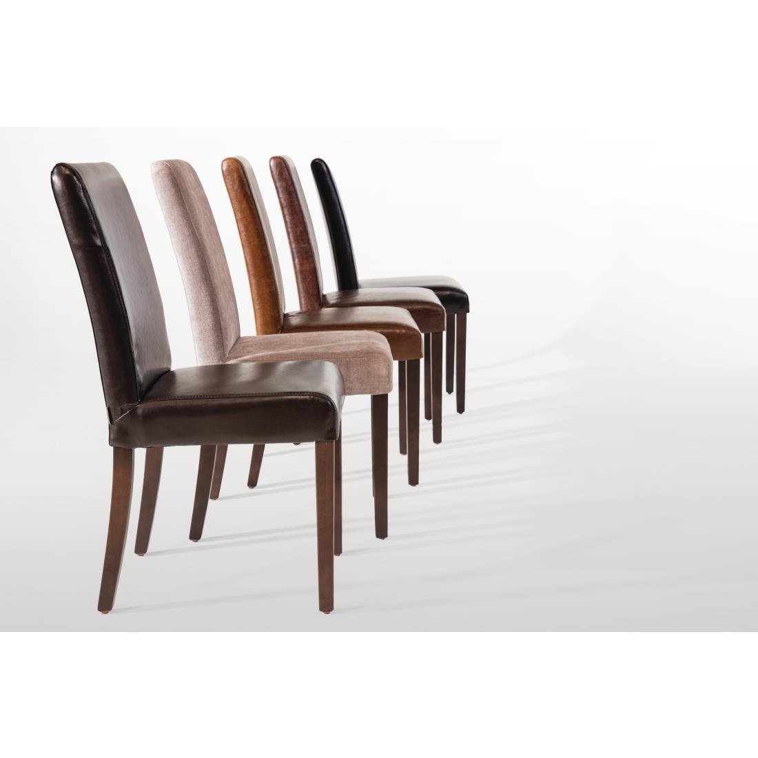 Bolero Faux Leather Dining Chairs Black (Pack of 2)