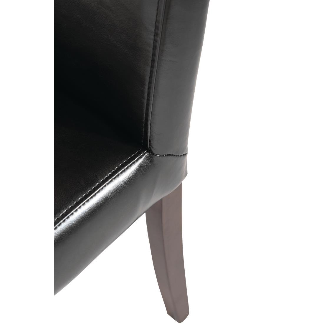Bolero Faux Leather Dining Chairs Black (Pack of 2)