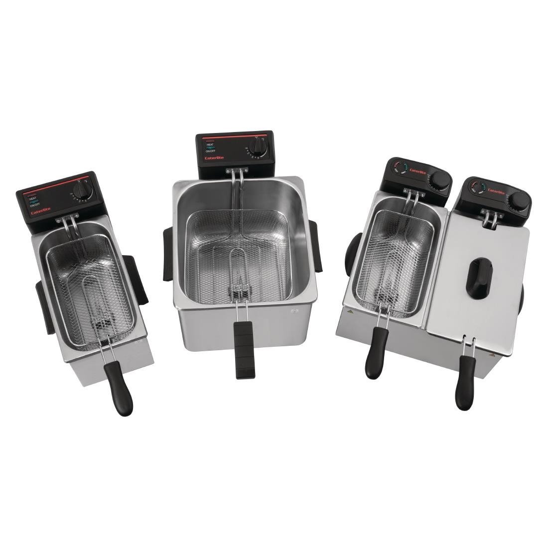 Caterlite Light Duty Twin Tank Twin Basket Countertop Fryer 2x 3.5Ltr