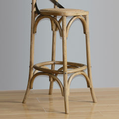 Bolero Wooden Bar Stool with Backrest