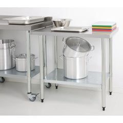 Vogue 430 Grade Stainless Steel Prep Table 700mm Depth