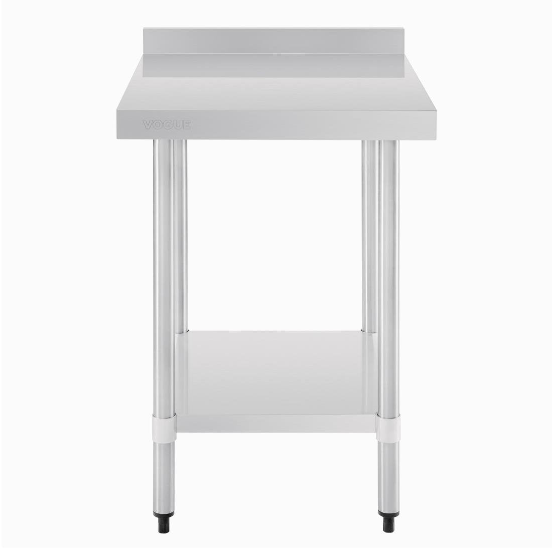Vogue 430 Grade Stainless Steel Tables with Splashback 700mm Depth