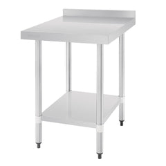 Vogue 430 Grade Stainless Steel Tables with Splashback 700mm Depth
