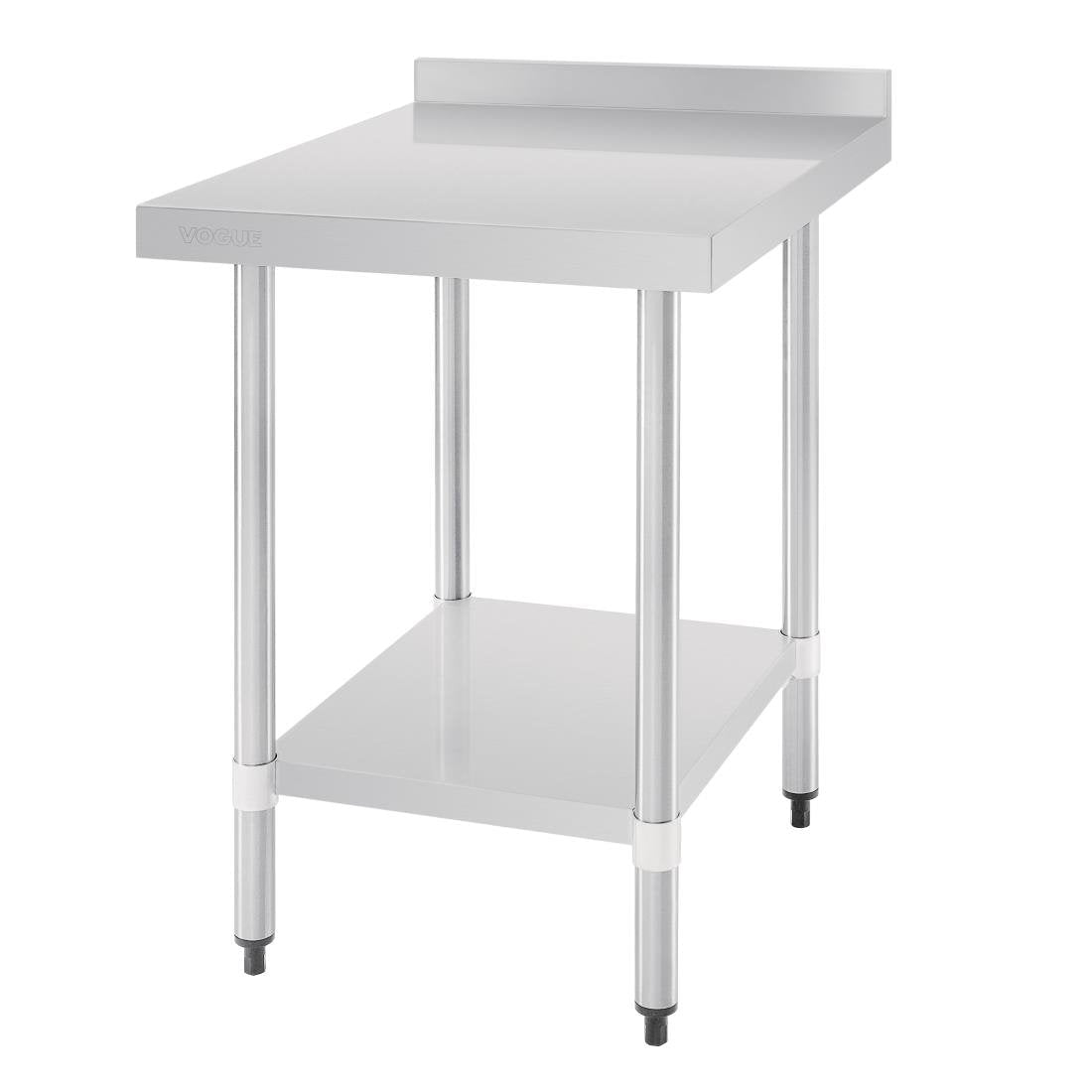 Vogue 430 Grade Stainless Steel Tables with Splashback 700mm Depth