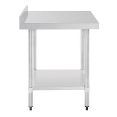 Vogue 430 Grade Stainless Steel Tables with Splashback 700mm Depth