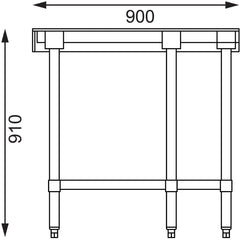 Vogue 430 Grade Stainless Steel Corner Tables