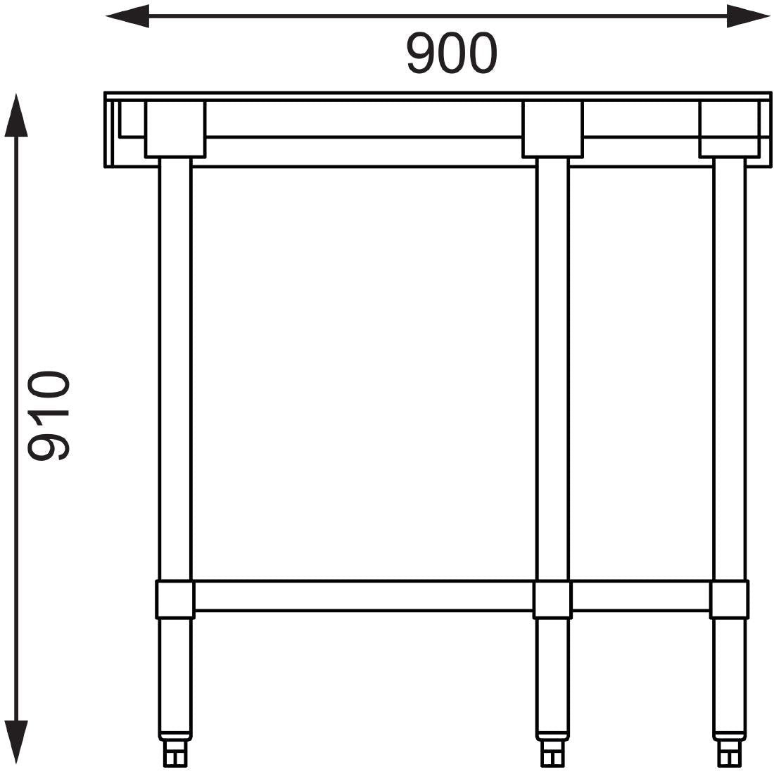 Vogue 430 Grade Stainless Steel Corner Tables