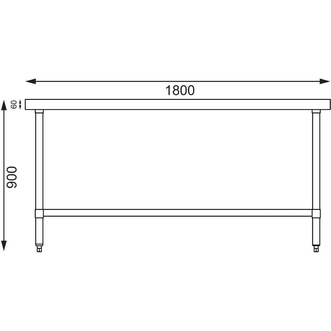 Vogue 304 Grade Stainless Steel Centre Table 900mm Depth