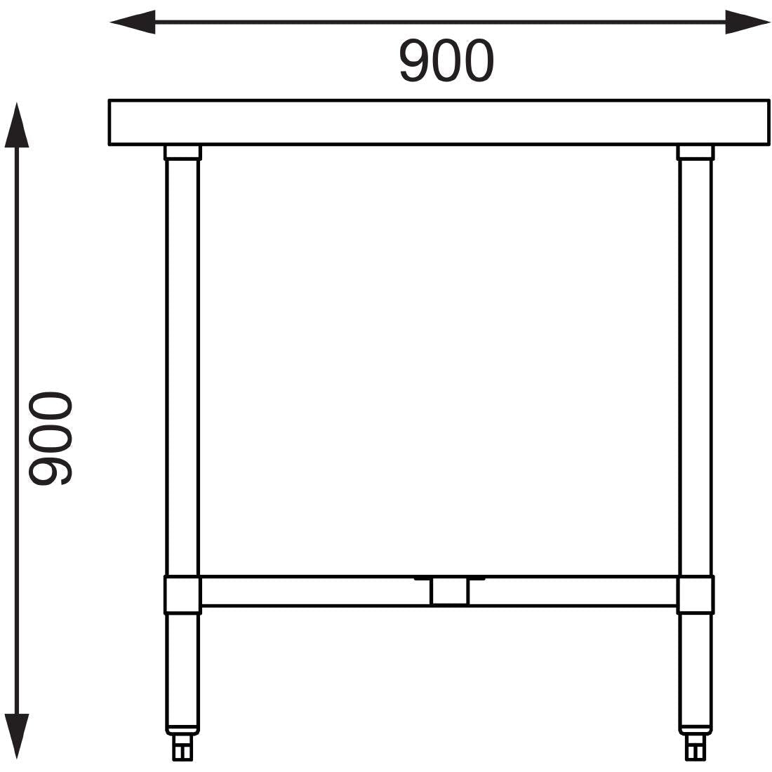 Vogue 304 Grade Stainless Steel Centre Table 900mm Depth