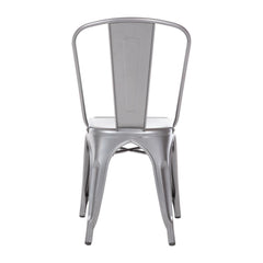 Bolero Gun Metal Grey Steel Bistro Side Chair (Pack of 4)