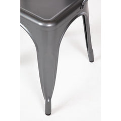 Bolero Gun Metal Grey Steel Bistro Side Chair (Pack of 4)