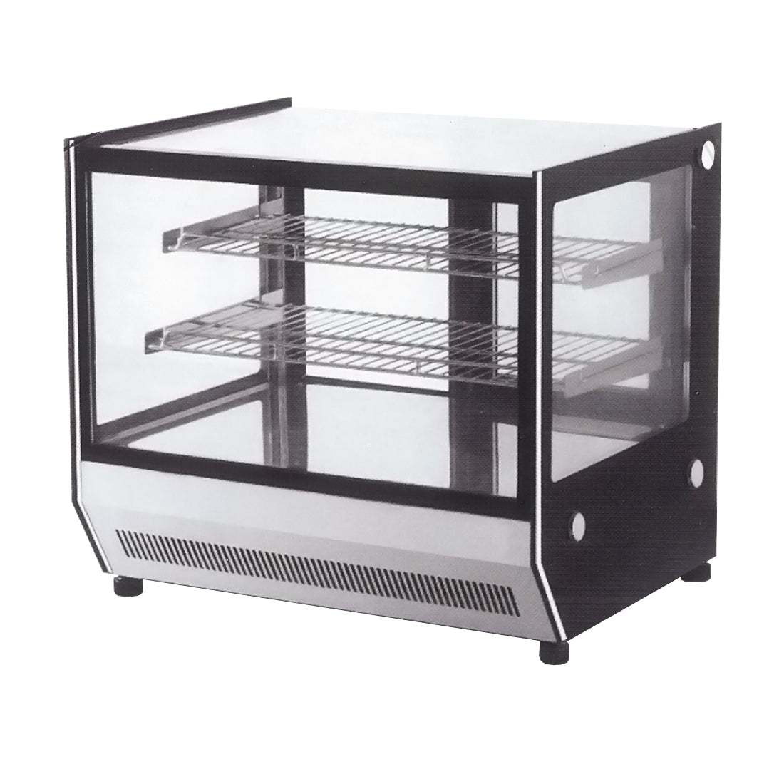Bonvue Counter Top Square 2 Shelves Glass Cold Food Display GN-1200RT