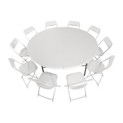 Bolero Round Centre Folding Table 6ft White