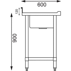 Vogue Single Bowl Sink Double Drainer - 1500mm 90mm Drain