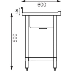 Vogue Double Bowl Sink Double Drainer - 2400mm 90mm Drain
