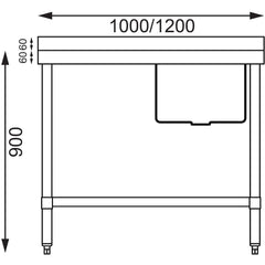 Vogue Single Bowl Sink L/H Drainer