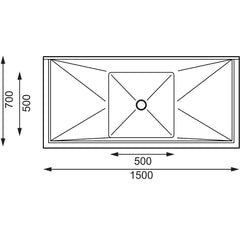 Vogue Single Bowl Sink Double Drainer - 1500mm x 700mm 90mm Drain