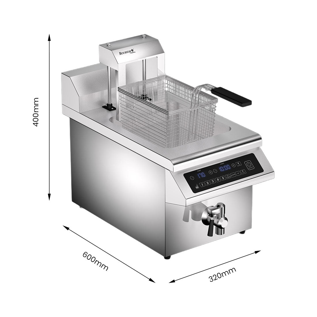 Benchstar Single Tank Auto Lifting Induction Fryer - IF3500S-AL