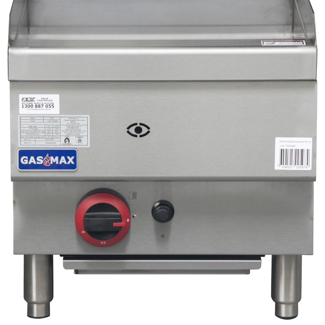 Gasmax JUS-TRG40ELPG Benchtop Single Burner Griddle LPG Gas