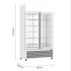 Thermaster 825L Colourbond Upright Beverage Fridge 2 Doors White LG-1000P