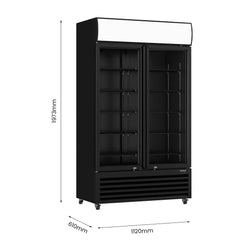 Thermaster Two Glass Door Colourbond Upright Drink Fridge LG-730BP