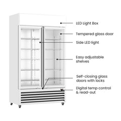 Thermaster 730L Two Glass Door Colourbond Upright Drink Fridge LG-730P