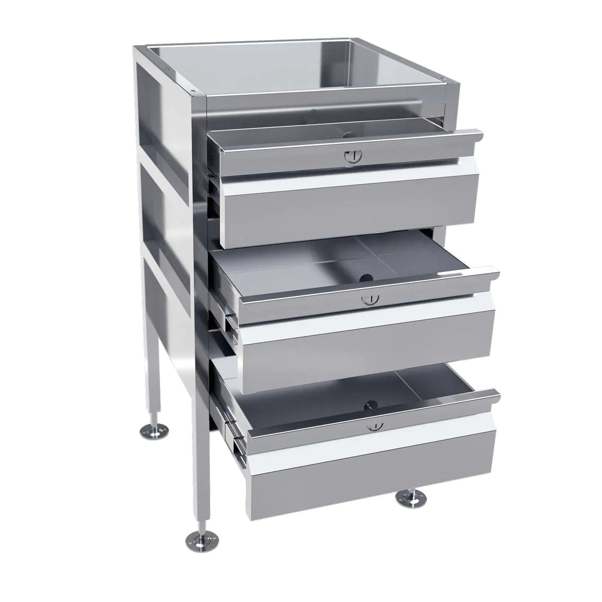 3Monkeez Freestanding Stainless Steel Drawer Unit