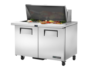 True Prep Table 18x 1/6 Top Pans 2 Solid Swing Doors - 340L TSSU-48-18M-B-HC-TR