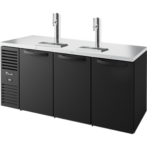 True Keg Chiller / Dispenser Black Ext 3 Solid Swing Doors TDR72-RISZ1-L-B-SSS-2-TR
