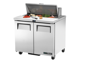 True Prep Table 8x 1/6 Top Pans 2 Solid Swing Doors - 240L TSSU-36-08-HC-TR