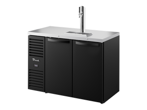 True Keg Chiller / Dispenser Black Ext 2 Solid Swing Doors - 440L TDR48-RISZ1-L-B-SS-2-TR